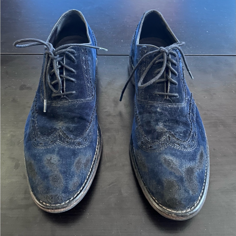Donald J. Pliner Navy Velvet  Oxfords